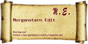 Morgenstern Edit névjegykártya